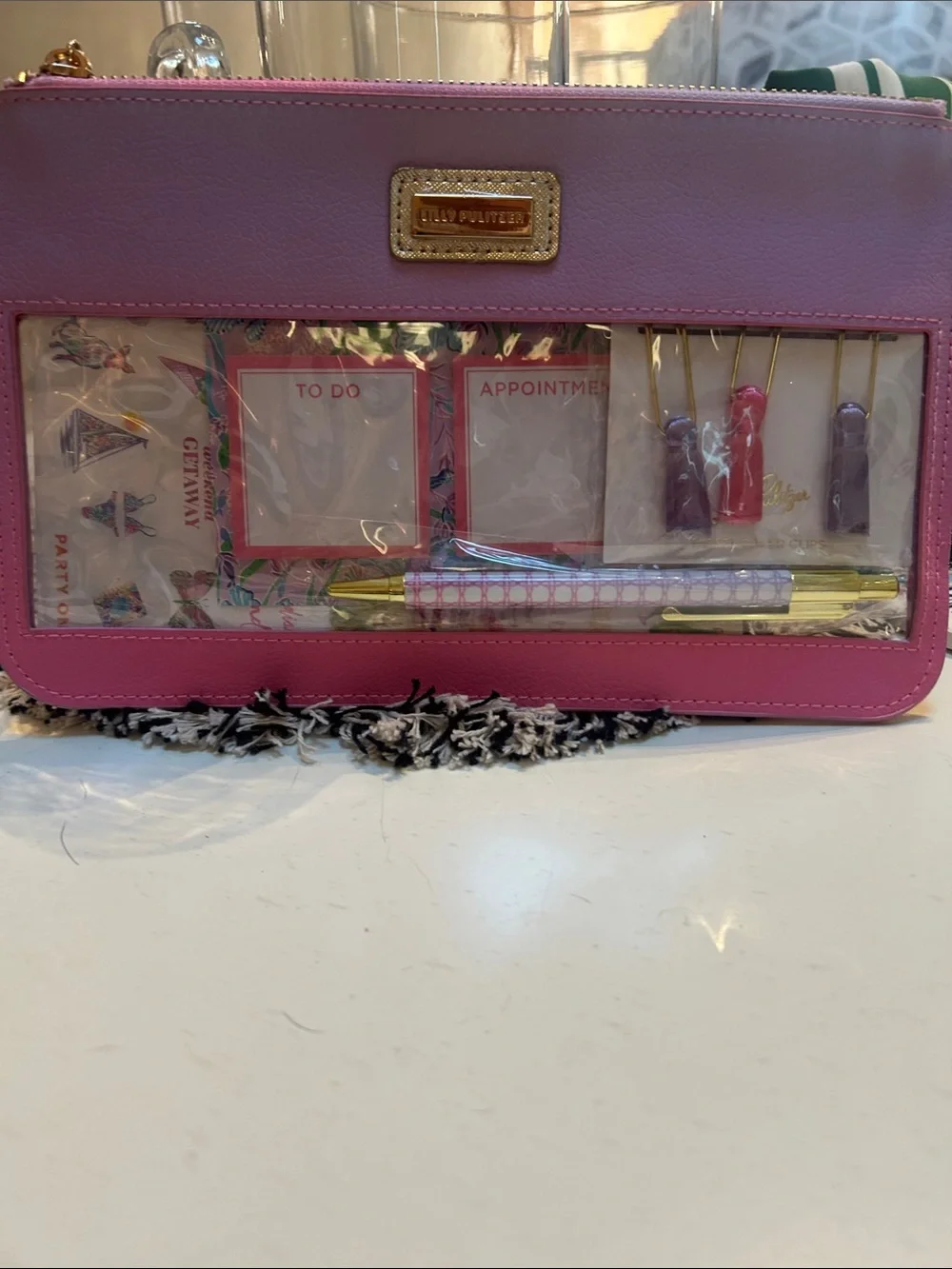 Lilly Pulitzer Pink Clear-Front Pencil Case